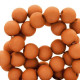 Acrylic beads 4mm round Matt Rusty orange